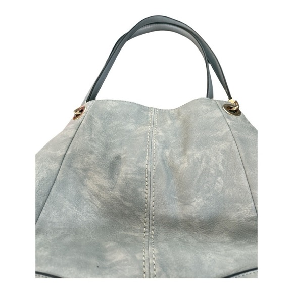 Blue Purse Handbag Shoulder Bag Snap Closure 3 compartments boho, casual - Picture 2 of 7